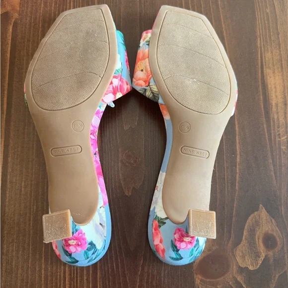 Nine West Floral Heels - Pink and Blue - Picture 5 of 6